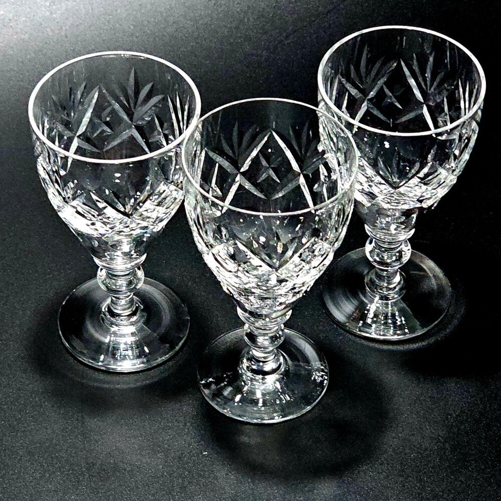 3 Webb Corbett Georgian Cordial Cocktail Glasses 4" England cut crystal 1960s - Picture 6 of 7